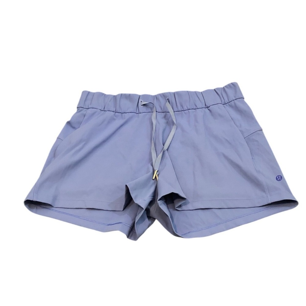 Lululemon On the fly Short Womens 8 Blue Periwinkle Drawstring 3 Inch